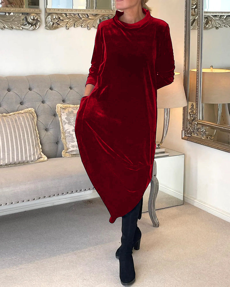 Rosie | Stylish velvet dress with pockets