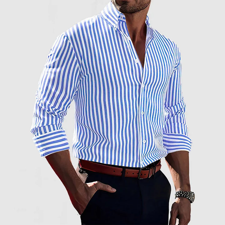 Gentleman's Cotton Striped Long Sleeve Shirt
