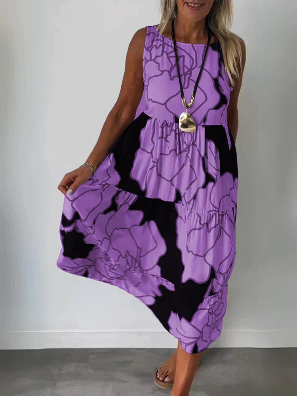 Kathleen | Sleeveless Print Dress
