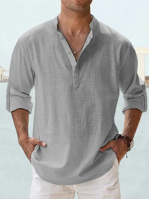 Men's Cotton Linen - Long Sleeve Shirt