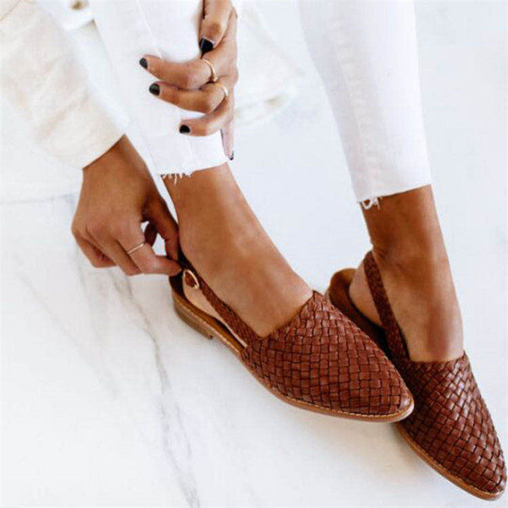 Chloe Leather Woven Sandals