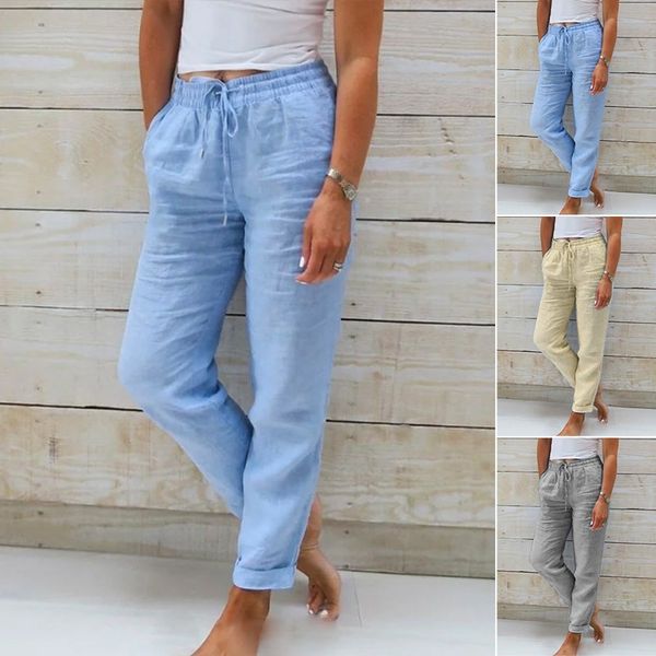 Alexa | Cotton & Hemp Elastic Pants for Women