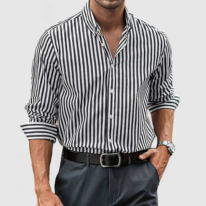 Gentleman's Cotton Striped Long Sleeve Shirt