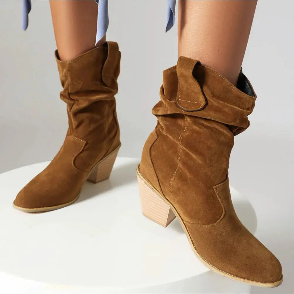 Alison Hayes Ruched Western Boots