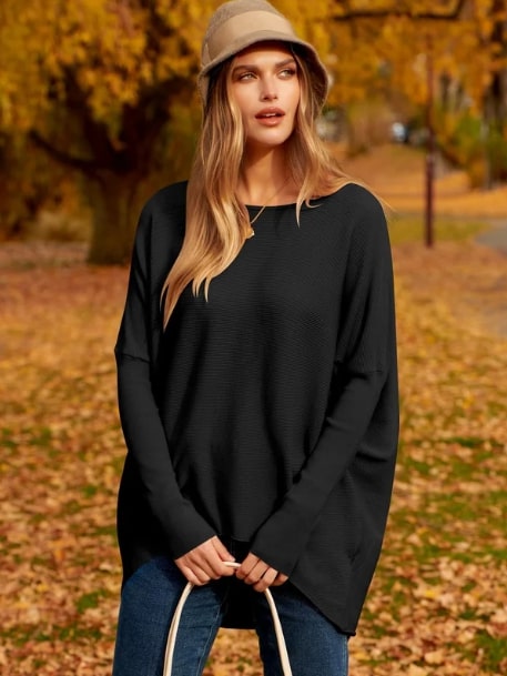 Yessa - Oversized Dolman Sleeve Knitted Sweater