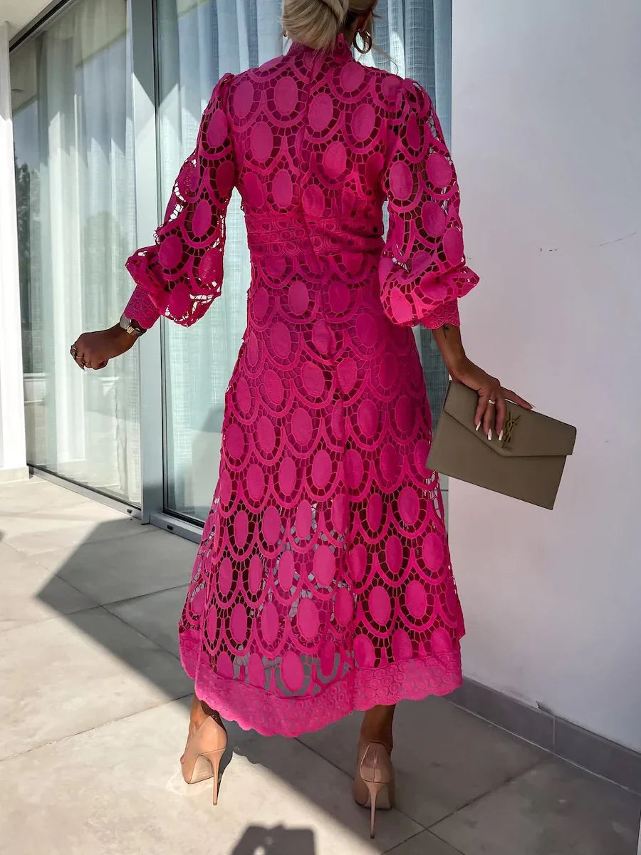 Nena - Elegant Lace Midi Dress