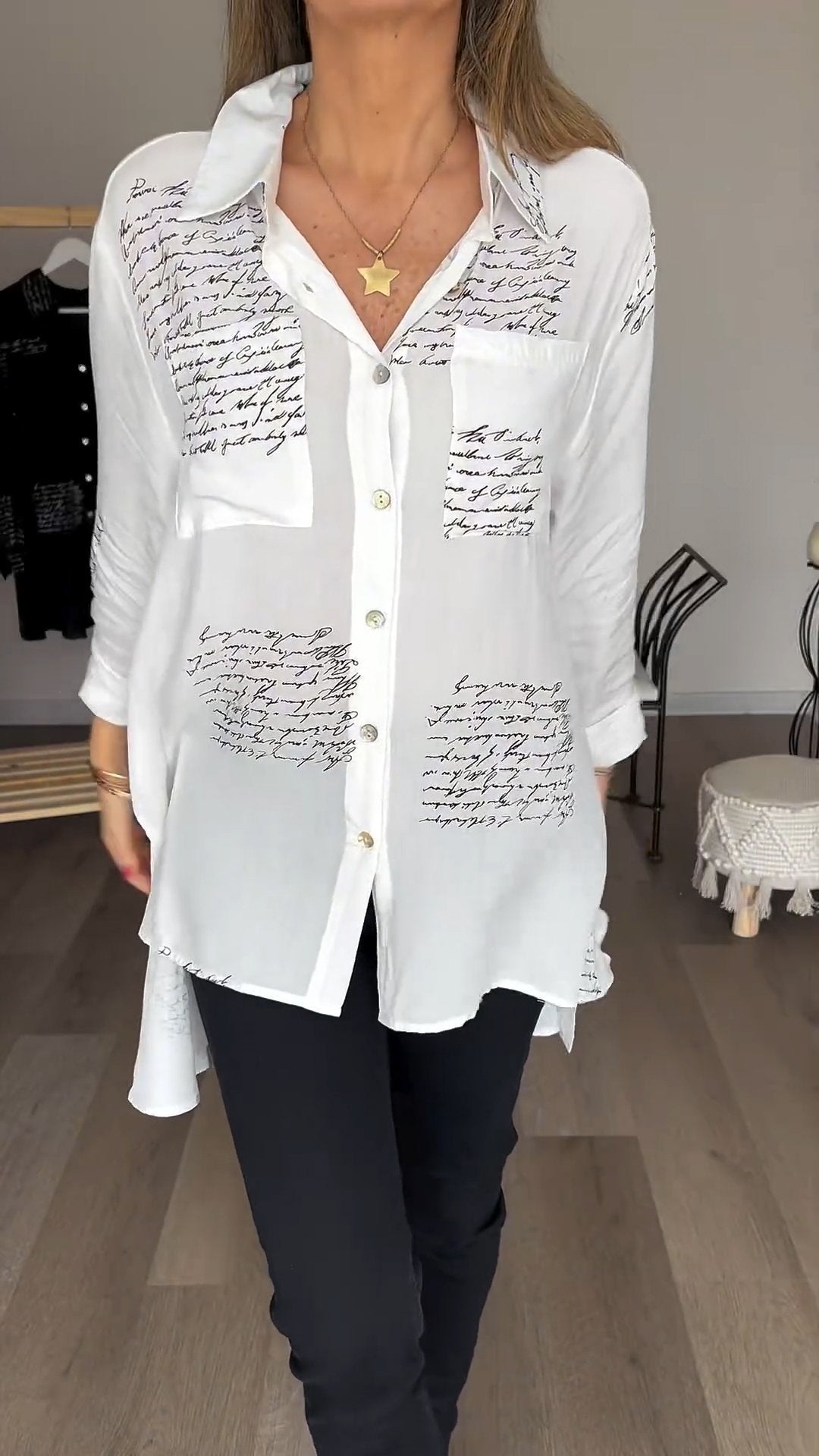 Vianne | Comfortable shirt with letter print