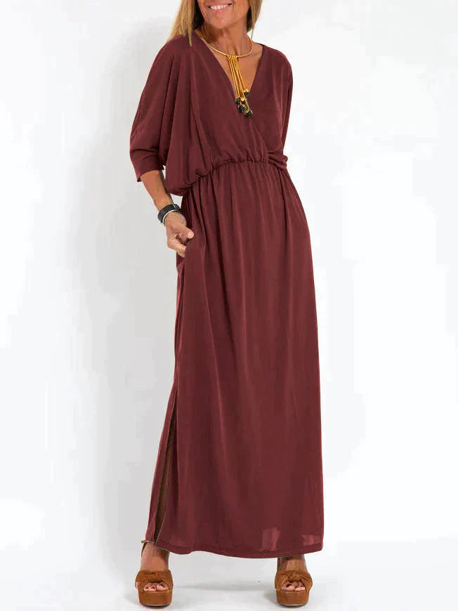 Luli - Casual Dress For Women With V-Neck And Slit