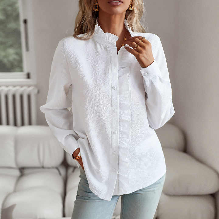 Elisabeth | Cuff Collar Designed Elegant Long Sleeve Blouse